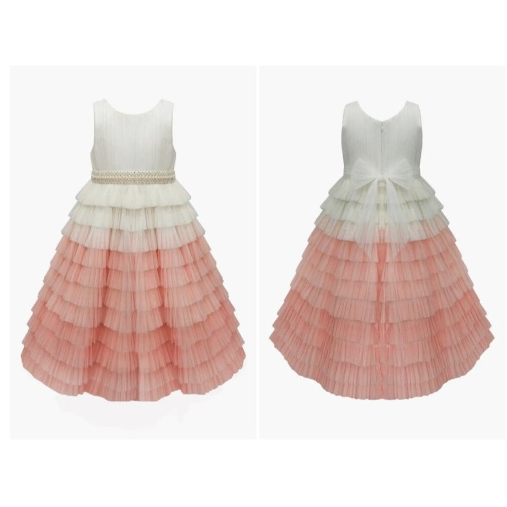 American Princess Baby Girls 24 Months Ruffled Tiered Rhinestone‎ Party Dress